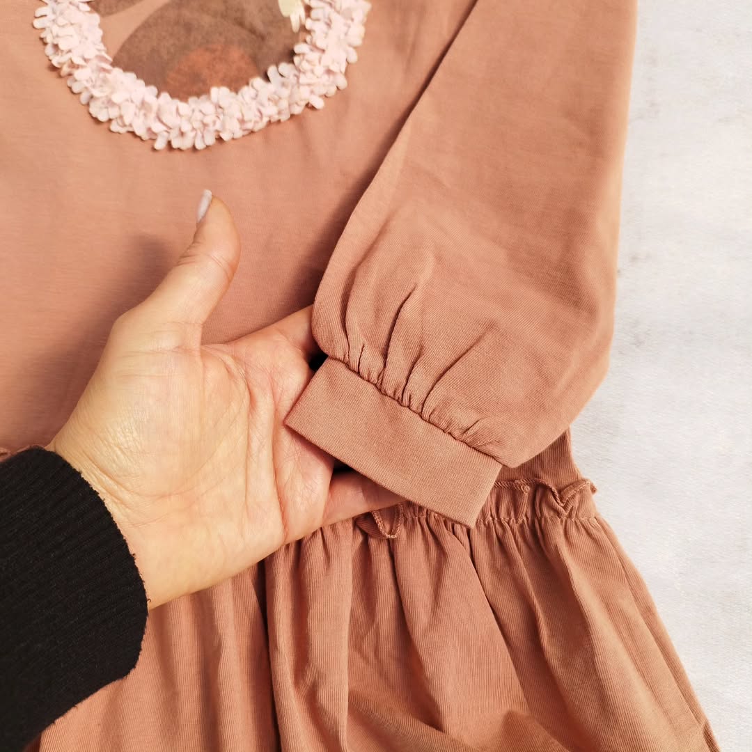 پیراهن دخترانه آستین مچ‌دار